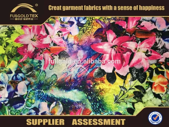 2016 Custom Digital Printing Cotton Lycra Fabric in keqiao china fullgold