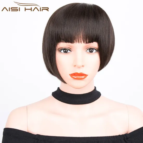Aisi Hair Top Quality Short 100% Natural Indian Human Hair Full Lace Wig Bob