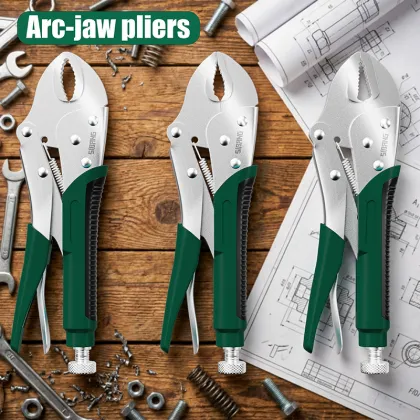 Green and black handle pliers