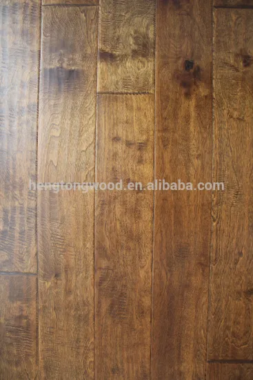 Handscraped Birch engineeredlooring, demension 3/8" x 5''x RL48"