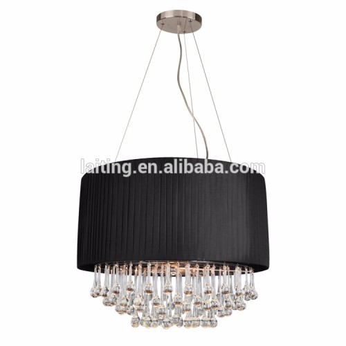 5 Light Ceiling Pendant Light Black Shade Polished Chrome Finish 71132