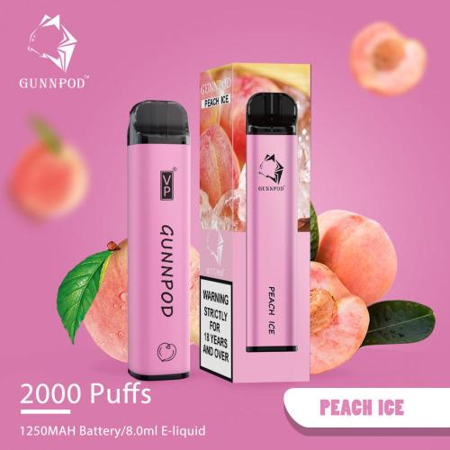 Gunnpod 26 Geschmacksrichtungen 2000 Puffs Einweg -Vape -Stift