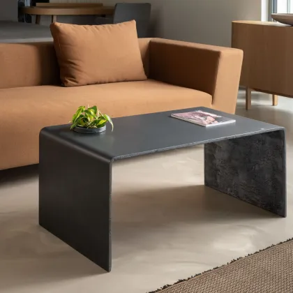 Black Monolithic Living Room Concrete Coffee Table
