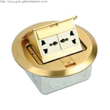 Brass Grounding Type Socket with Two Pin+MF Socket