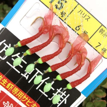 Wholesale Sabiki Rigs with Luminous Beads and Red Flasher - 6 Hooks