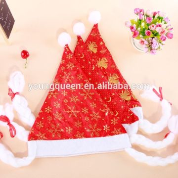 CM43 gold velvet Indian style snowflake Christmas bells moon and stars hats