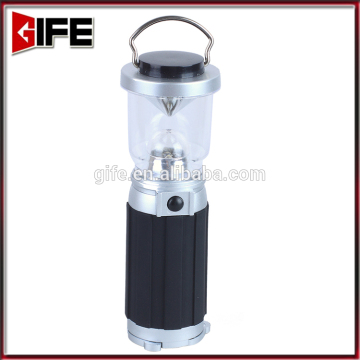 GF-9020 Outdoor rechargeable camping light, ABS plastic solar camping lantern with flashlight, 6LED portable camping light