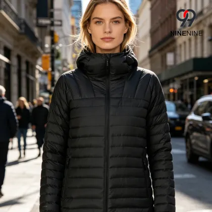 Trendy Women's Micro Down Hooded Jacket Style