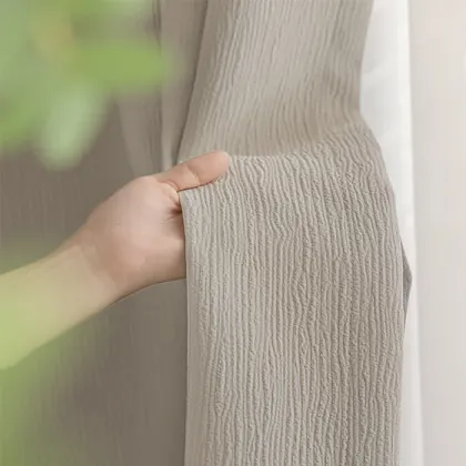 Bedroom High Shading Crepe Jacquard Curtains