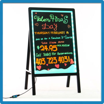 2015 Top selling led display boards rounded corner led writing board aluminium menu board prices