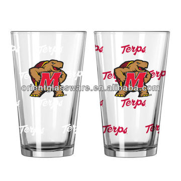 480ml 16oz drining juice glass cup water glass with color printing.