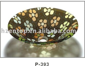 Round Coloured Glass Wash Basins