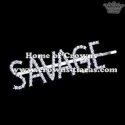 Crystal Rhinestone Letter "SAVAGE" Hair Clips