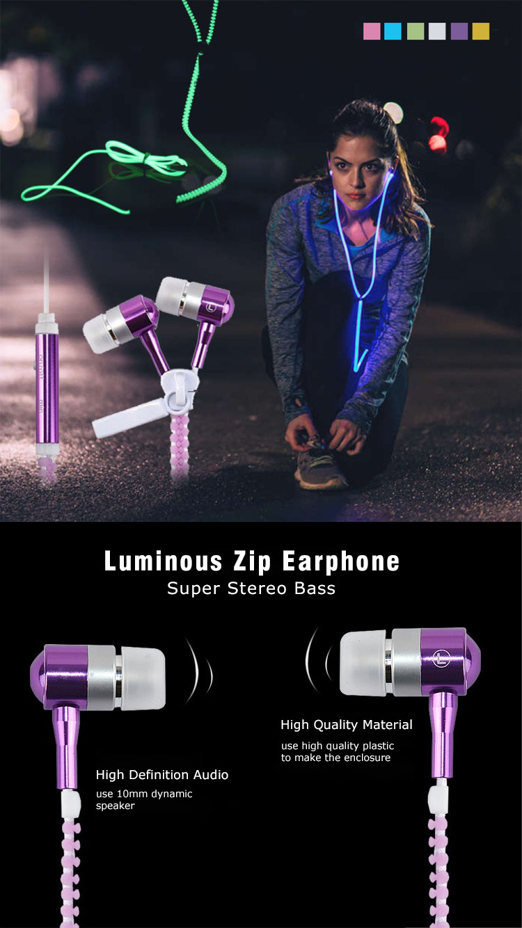 zipper earphones