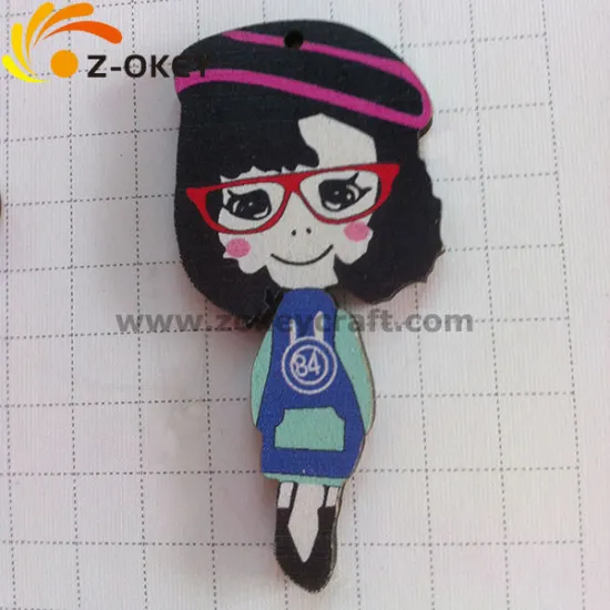 2015 hot Yiwu cute girl-shape wood fridge magnet alibaba