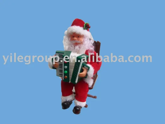10" santa playing Accordion sit wheelchair/santa toys/electrical santa