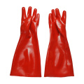 Red PVC coated gloves polyster linning 18''