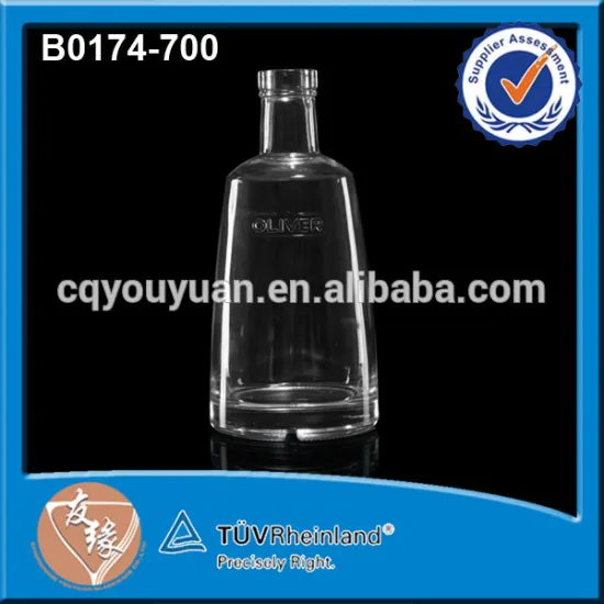 Super Flint Glass High Quality Cork Top 700ML Glass Bottle Round 700