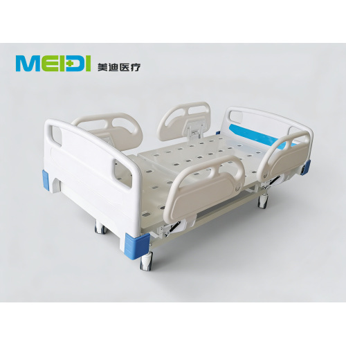 Home/Medical Dual-Use Single-Crank Hospital Bed, Economic Punching with 4 Small Rails & Central Brake