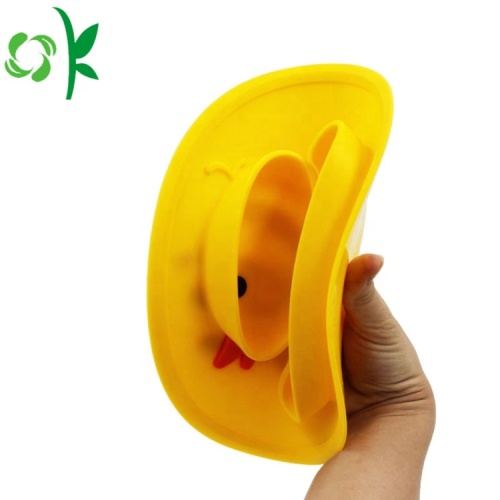 Cute Duckling Shape Silicone Baby Plates