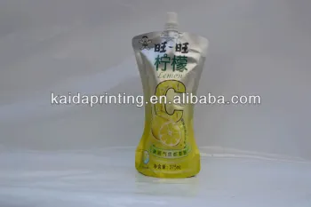 reusable juice spout foil bag,375ml