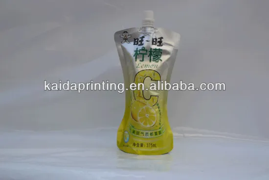 reusable juice spout foil bag,375ml