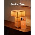 Handmade Rechargeable Ambient Nightstand Lamp Yellow Shade