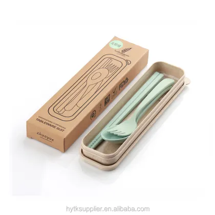 Wholesale Natural Wheat Portable Flatware - Wheat Straw Cutlery Sets