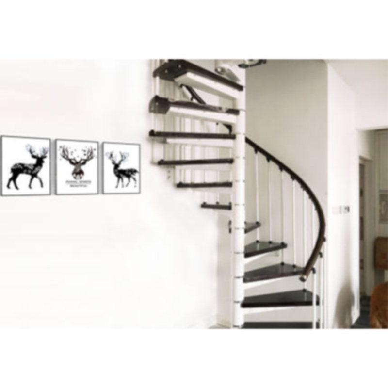 Modern design glass railing spiral staircase