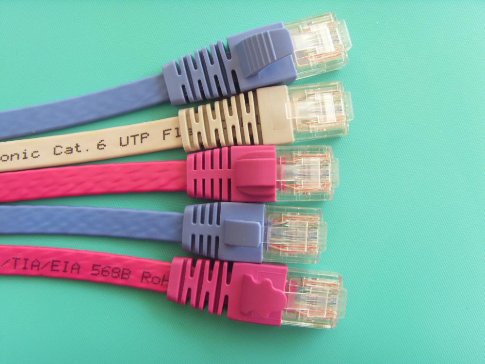 Cat6 التصحيح الحبل مسطحة الكابل UTP