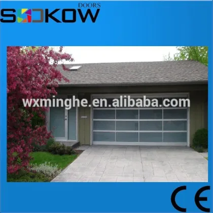 tempered glass garage door/frosted glass garage door/full view sectional garage door