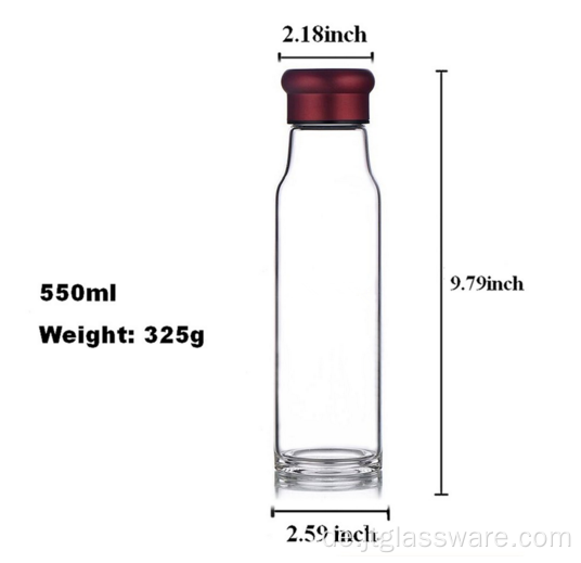 Handgemachte Wasserflasche aus Borosilikatglas
