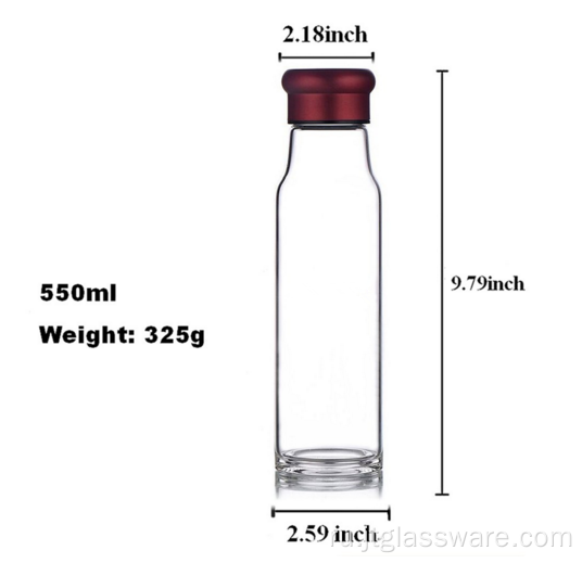 Бутылка для воды ручной работы из боросиликатного стекла