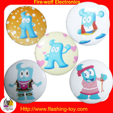 Eco-friendly Promotional Tin / Plastic / Metal Pin, Button Flashing Badge With 3d Effect