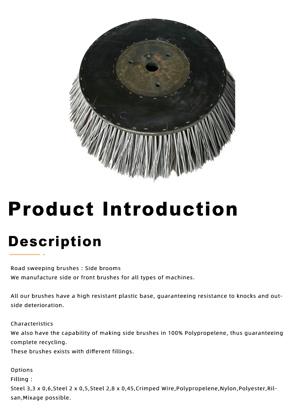 Replacement Mixed Bristle Side Sweeper Brush x