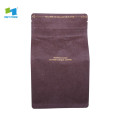 Custom printed hot stamping flat bottom tea zipper packaging bag