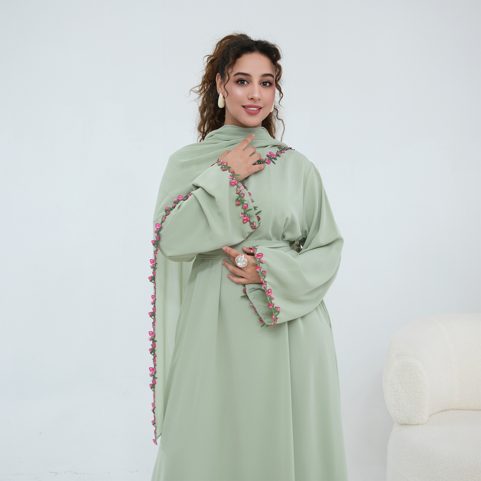 Abaya Dress+Hijab Set 1355 (2)