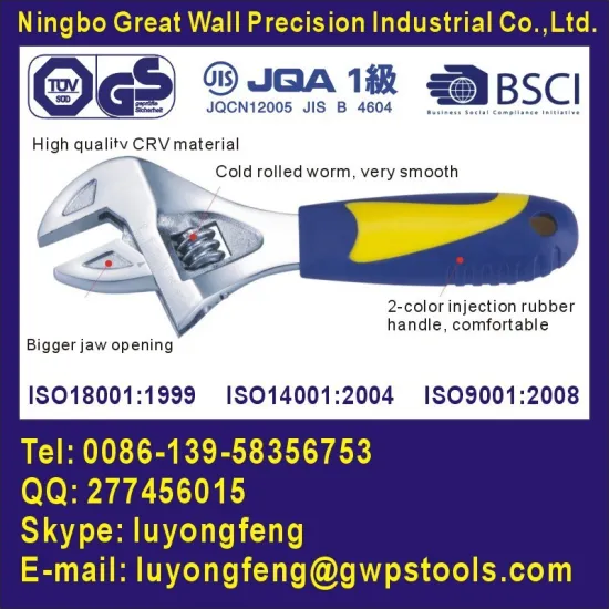 adjustable wrench with short handle