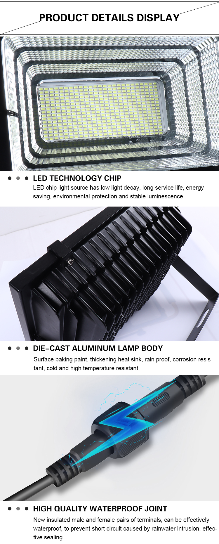100w Solar-powered Led Flood Light - Ip65 Waterproof Outdoor Garden ...