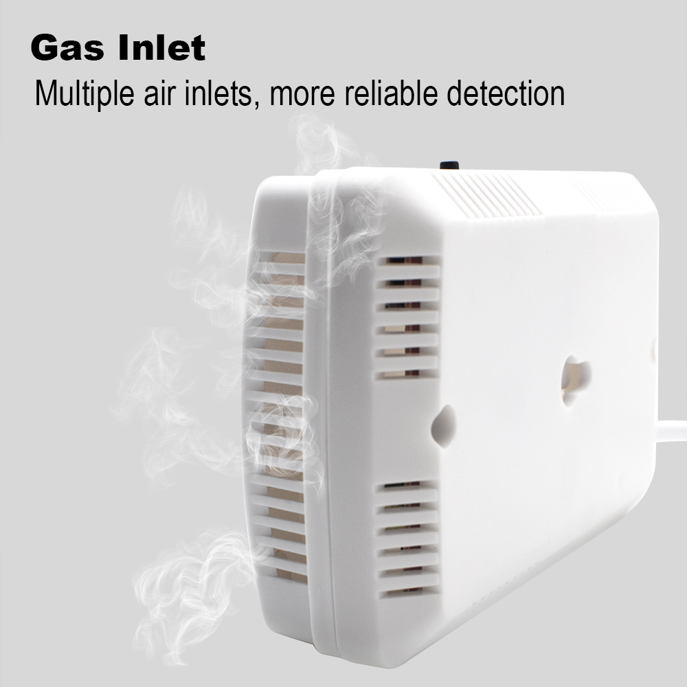 Gas Leak Detector Sensitivity Combustible Alarm Coal Natural Portable Warning 85Db EU Plug