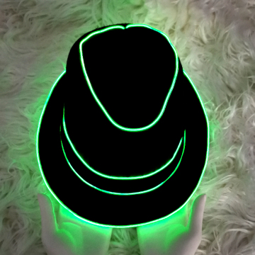 2023 Wholesale Custom EL Wire Flashing Light Up Fedora Hat