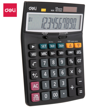 เครื่องคิดเลข Deli E1630 - เครื่องคำนวณภาษี 120 ขั้นตอนพร้อมพลังงานแสงอาทิตย์และพลังงานแบตเตอรี่