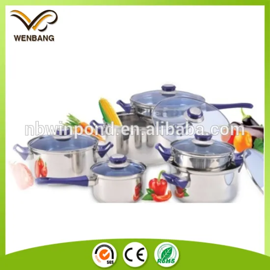 Chinese style environmental elegant appearance purple lid cookware set
