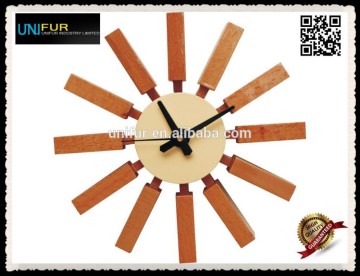 UFD863B popular decorative wood natural wall clocks wholesale