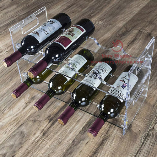 Custom acrylic wine bottle display shelf