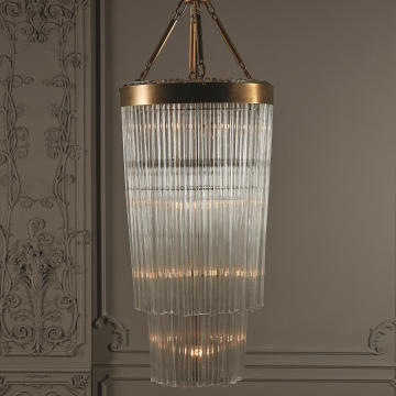 Luxury Modern Gold Glass Chandelier for Hotel Bedroom and Living Room