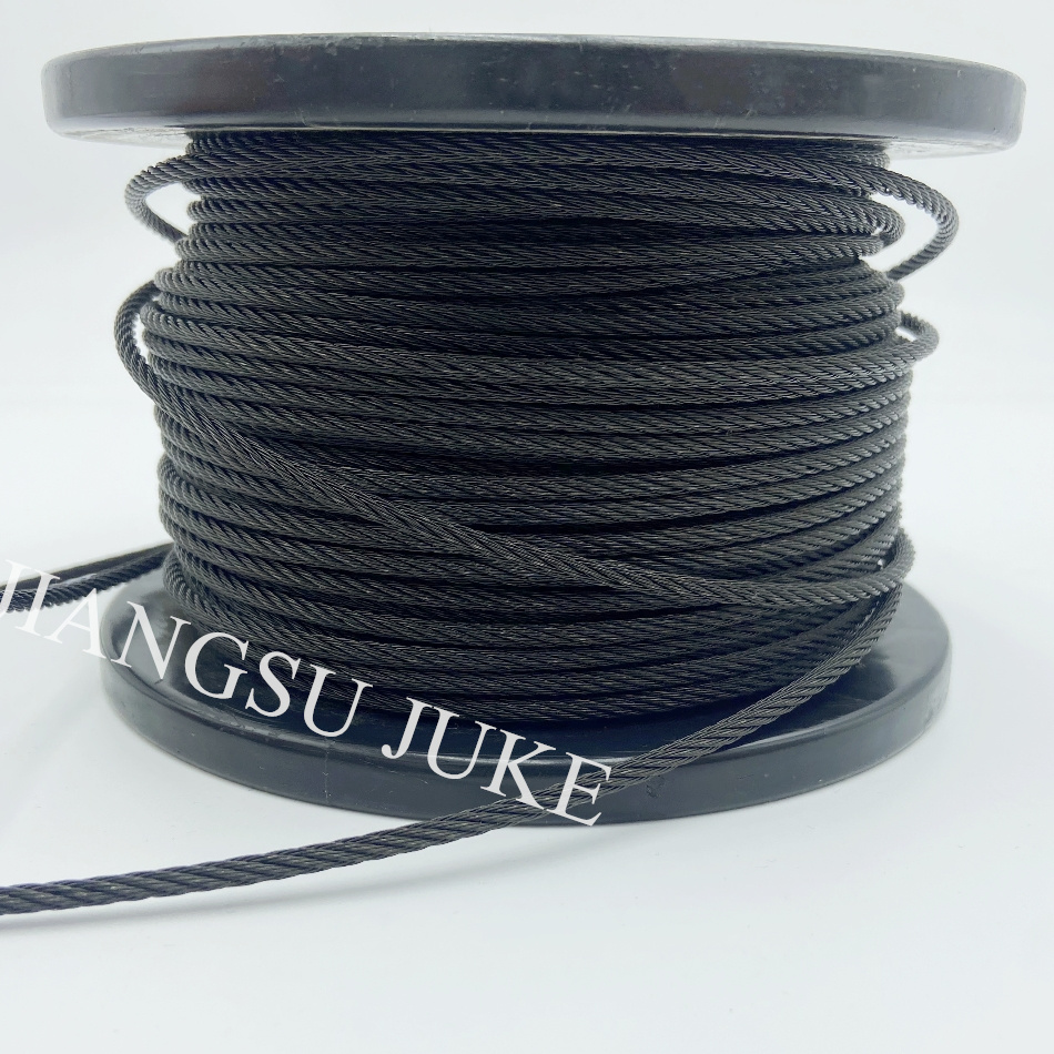 Black oxide stainless steel rope