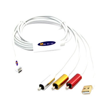 HDMI to AV RCA cable, video signal and R/L audio output, supports analog composite