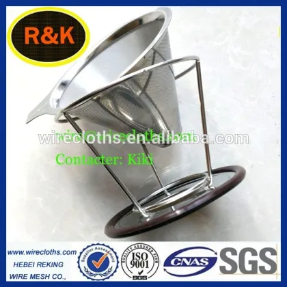 Reusable cone coffee filter/stainless steel coffee dripper/pour over coffee filter drippers