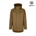 Parka com capuz impermeável com isolamento de comprimento médio para homens